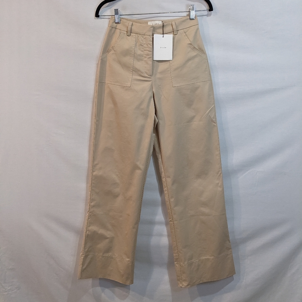 DISSH NWT Jordy Beige Lightweight High Rise Straight  Leg Khaki Pants Size 2
